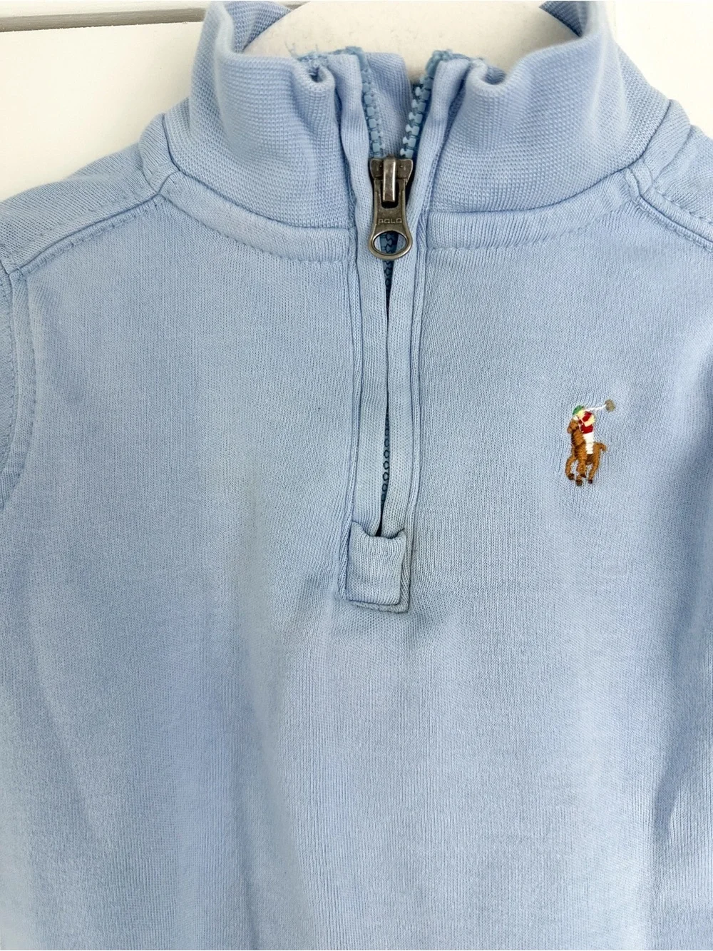 Ralph Lauren Baby Blue Half-Zip Polo Sweatshirt 6m